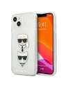 Karl Lagerfeld KLHCP13SKCTUGLS Apple iPhone 13 mini silver hardcase Glitter Karl`s & Choupette