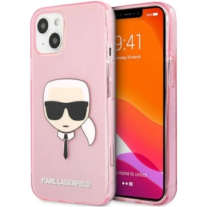 Kup Case Karl Lagerfeld KLHCP13SKHTUGLP Apple iPhone 13 mini rosa/pink Hardcase Glitter Karl`s Head - KLD729PNK - {ean13} - Sklep Home Screen