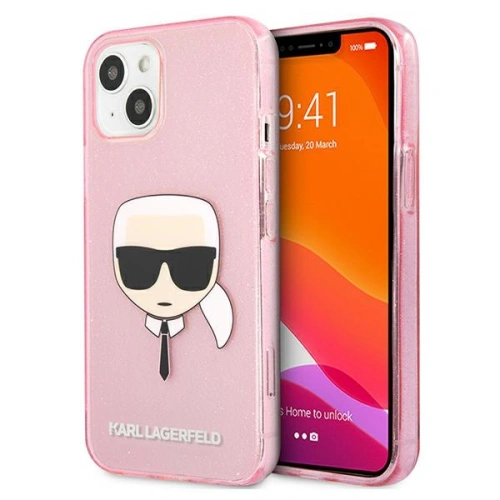 Kup Etui Karl Lagerfeld KLHCP13SKHTUGLP Apple iPhone 13 mini roz/roz hardcase Glitter Karl`s Head - KLD729PNK - {ean13} - Sklep Home Screen