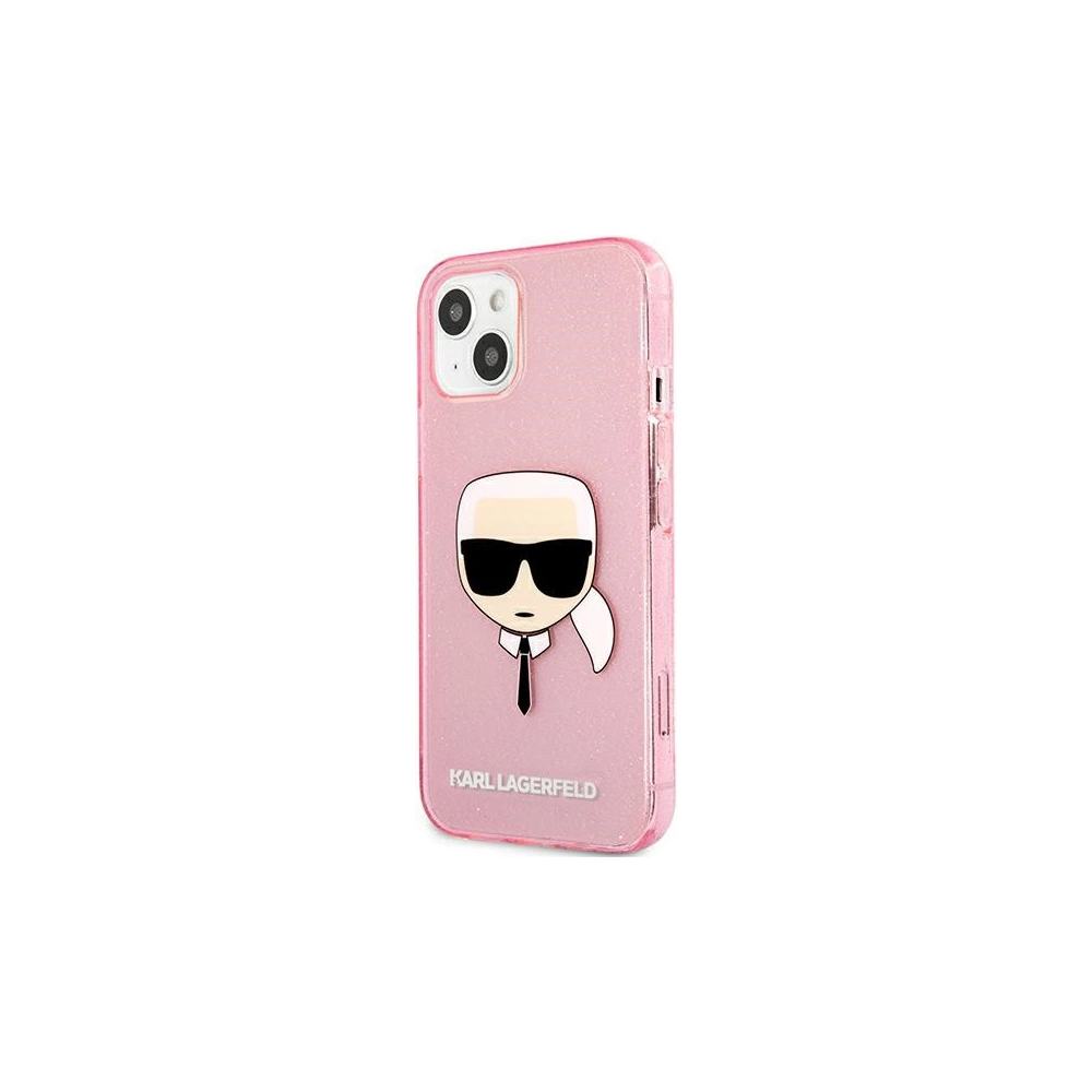 Etui Karl Lagerfeld KLHCP13SKHTUGLP Apple iPhone 13 mini różowy/pink hardcase Glitter Karl`s Head