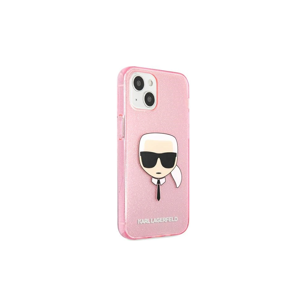 Etui Karl Lagerfeld KLHCP13SKHTUGLP Apple iPhone 13 mini różowy/pink hardcase Glitter Karl`s Head