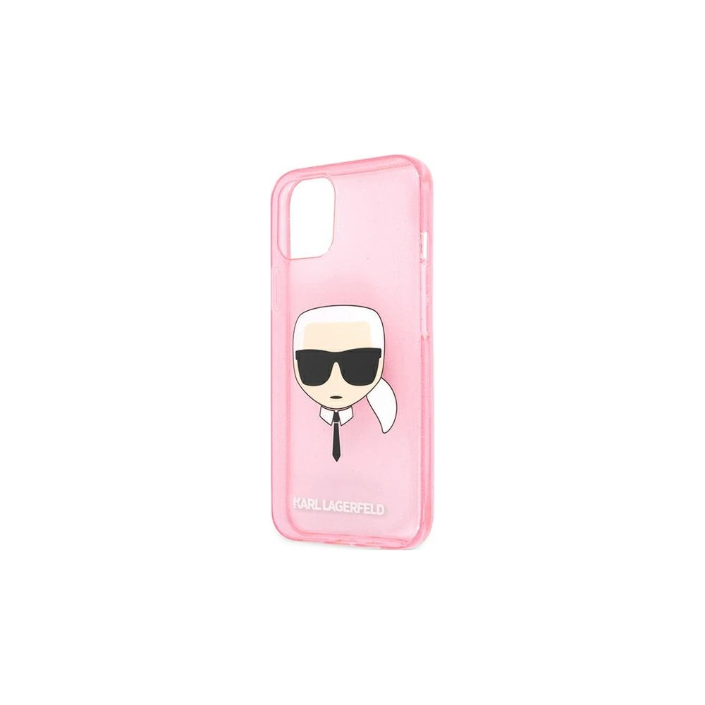 Etui Karl Lagerfeld KLHCP13SKHTUGLP Apple iPhone 13 mini różowy/pink hardcase Glitter Karl`s Head