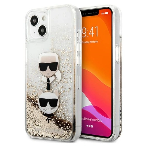 Kup Etui Karl Lagerfeld KLHCP13SKICGLD Apple iPhone 13 mini arany/hardcase Liquid Glitter Karl&Choupette Head - KLD730GLD - {ean13} - Sklep Home Screen