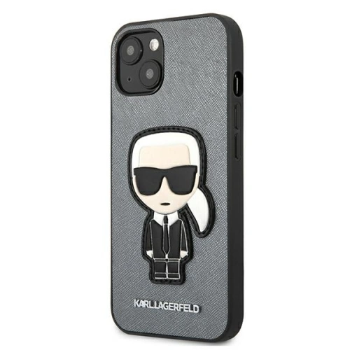 Kup Etui Karl Lagerfeld KLHCP13SOKPG Apple iPhone 13 mini argintiu/silver hardcase Saffiano Ikonik Patch-ul lui Karl - KLD731SLV - {ean13} - Sklep Home Screen