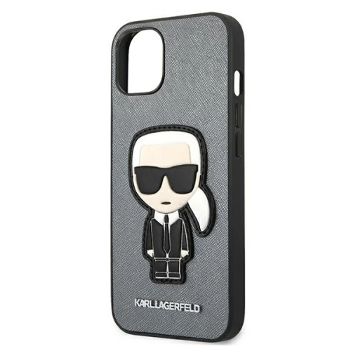Kup Etui Karl Lagerfeld KLHCP13SOKPG Apple iPhone 13 mini argintiu/silver hardcase Saffiano Ikonik Patch-ul lui Karl - KLD731SLV - {ean13} - Sklep Home Screen