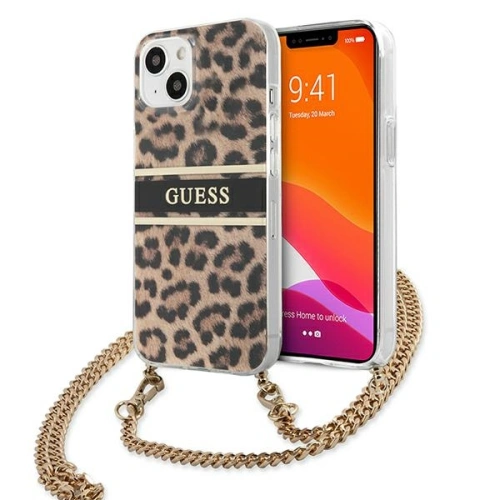 Kup Etui Guess GUHCP13SKBCLE Apple iPhone 13 mini Leopard hardcase Curea Aurie - GUE1378 - {ean13} - Sklep Home Screen