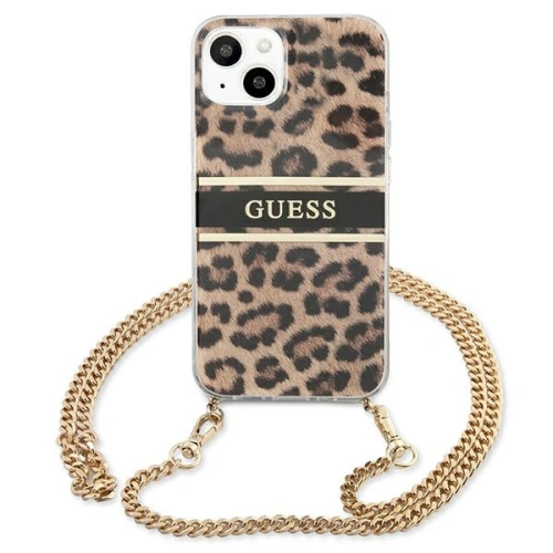 Kup Case Guess GUHCP13SKBCLE Apple iPhone 13 mini Leopard Hardcase Gold Strap - GUE1378 - {ean13} - Sklep Home Screen