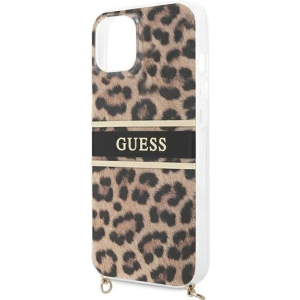 Kup Case Guess GUHCP13SKBCLE Apple iPhone 13 mini Leopard Hardcase Gold Strap - GUE1378 - {ean13} - Sklep Home Screen