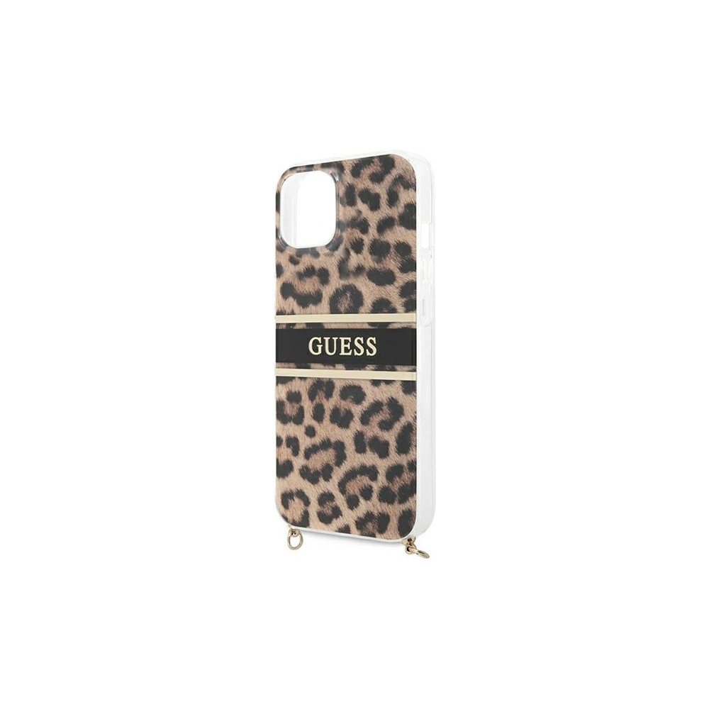 Etui Guess GUHCP13SKBCLE Apple iPhone 13 mini Leopard hardcase Gold Strap