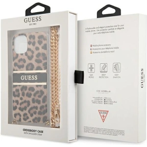 Kup Case Guess GUHCP13SKBCLE Apple iPhone 13 mini Leopard Hardcase Gold Strap - GUE1378 - {ean13} - Sklep Home Screen