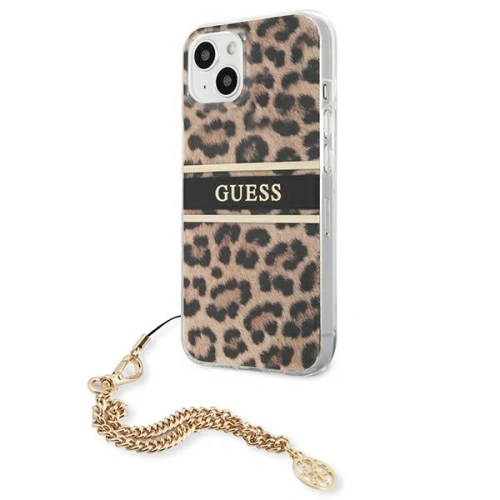 Kup Etui Guess GUHCP13SKBSLEO Apple iPhone 13 mini Leopard hardcase Lant de Aur - GUE1379 - {ean13} - Sklep Home Screen