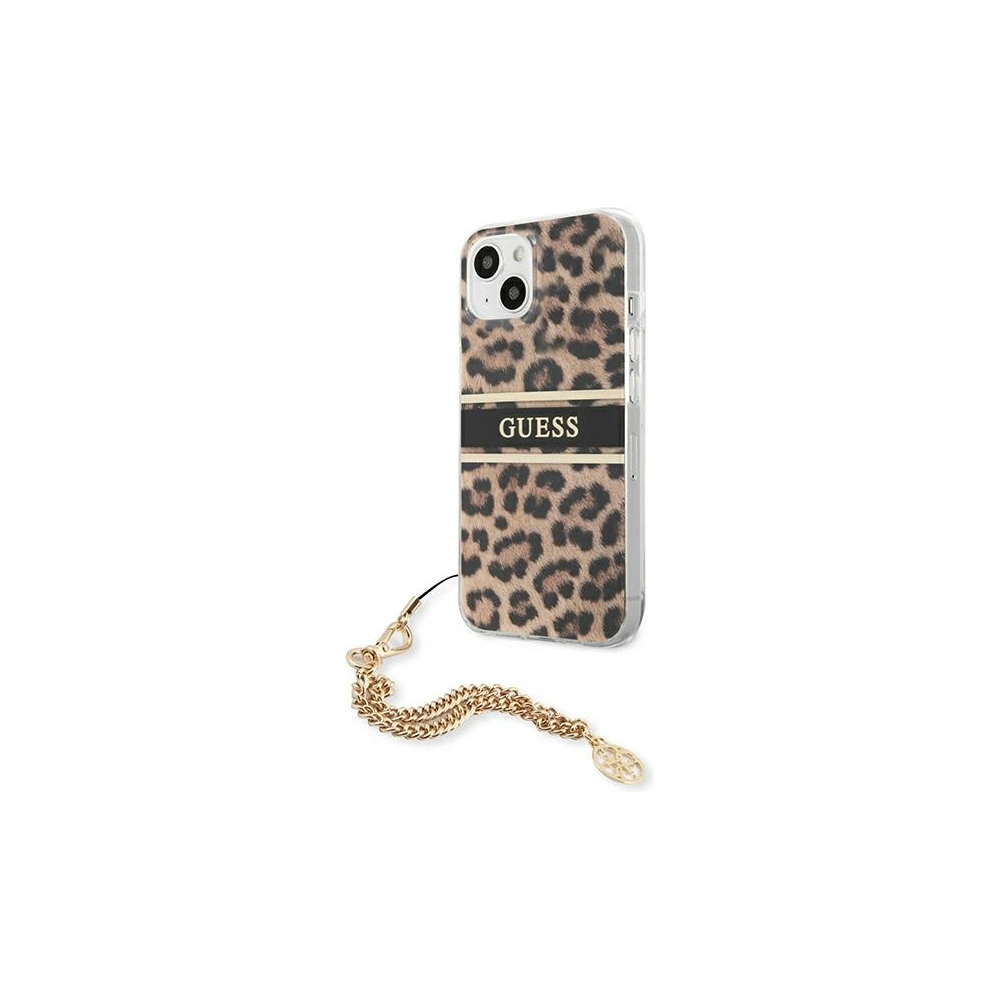 Etui Guess GUHCP13SKBSLEO Apple iPhone 13 mini Leopard hardcase Gold Chain