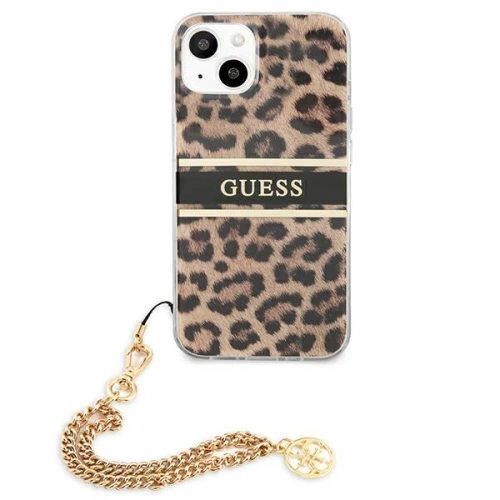 Kup Etui Guess GUHCP13SKBSLEO Apple iPhone 13 mini Leopard hardcase Lant de Aur - GUE1379 - {ean13} - Sklep Home Screen