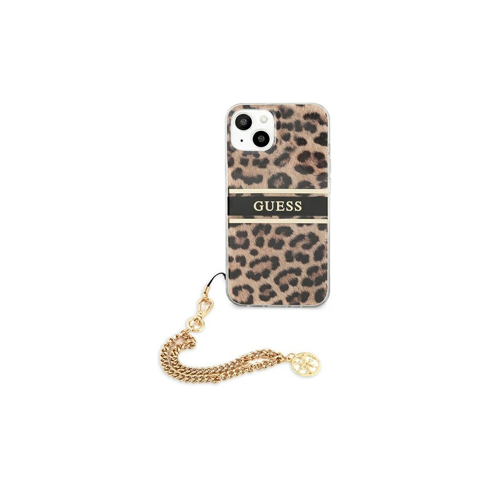 Etui Guess GUHCP13SKBSLEO Apple iPhone 13 mini Leopard hardcase Gold Chain