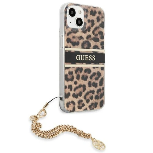 Kup Etui Guess GUHCP13SKBSLEO Apple iPhone 13 mini Leopard hardcase Lant de Aur - GUE1379 - {ean13} - Sklep Home Screen