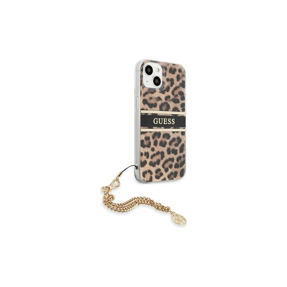 Etui Guess GUHCP13SKBSLEO Apple iPhone 13 mini Leopard hardcase Gold Chain