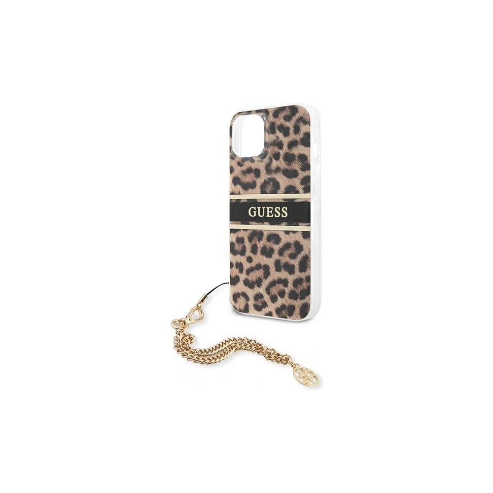 Etui Guess GUHCP13SKBSLEO Apple iPhone 13 mini Leopard hardcase Gold Chain