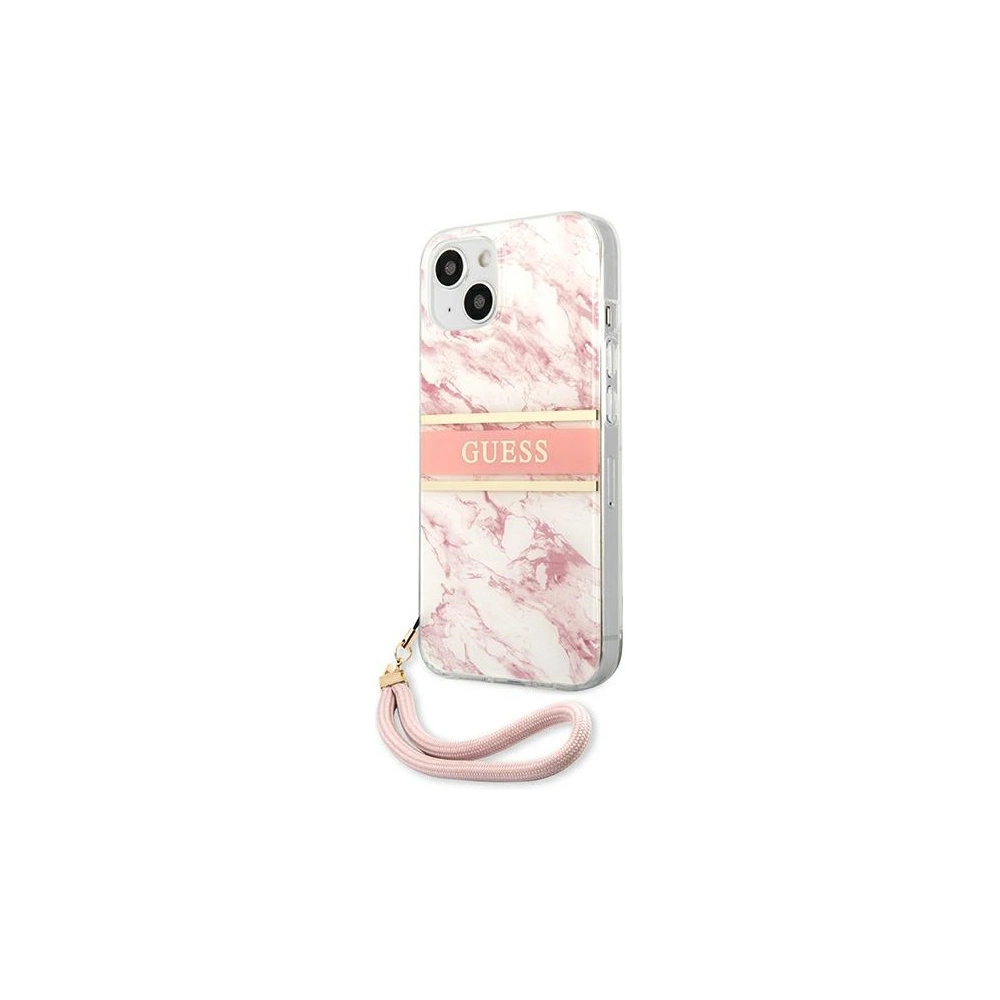 Etui Guess GUHCP13SKMABPI Apple iPhone 13 mini różowy/pink hardcase Marble Strap Collection