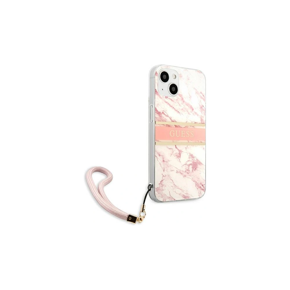 Etui Guess GUHCP13SKMABPI Apple iPhone 13 mini różowy/pink hardcase Marble Strap Collection