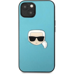 Kup Case Karl Lagerfeld KLHCP13SPKMB Apple iPhone 13 mini blau/hardcase Leder Ikonik Karls Kopf Metall - KLD732BLU - {ean13} - Sklep Home Screen