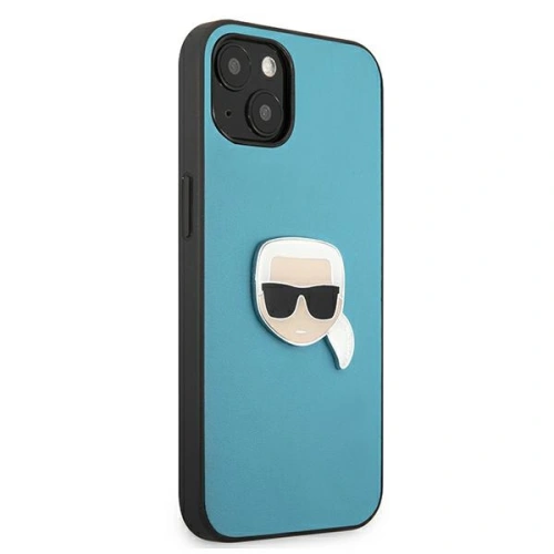 Kup Case Karl Lagerfeld KLHCP13SPKMB Apple iPhone 13 mini blau/hardcase Leder Ikonik Karls Kopf Metall - KLD732BLU - {ean13} - Sklep Home Screen