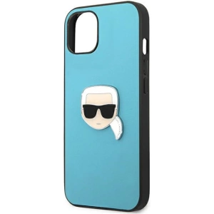 Kup Case Karl Lagerfeld KLHCP13SPKMB Apple iPhone 13 mini blau/hardcase Leder Ikonik Karls Kopf Metall - KLD732BLU - {ean13} - Sklep Home Screen