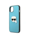 Kup Case Karl Lagerfeld KLHCP13SPKMB Apple iPhone 13 mini blau/hardcase Leder Ikonik Karls Kopf Metall - KLD732BLU - {ean13} - Sklep Home Screen