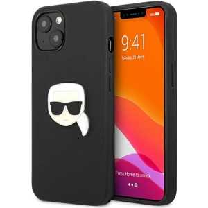Kup Case Karl Lagerfeld KLHCP13SPKMK Apple iPhone 13 mini schwarz/black hardcase Leder Ikonik Karl`s Head Metal - KLD733BLK - {ean13} - Sklep Home Screen