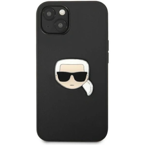 Kup Case Karl Lagerfeld KLHCP13SPKMK Apple iPhone 13 mini schwarz/black hardcase Leder Ikonik Karl`s Head Metal - KLD733BLK - {ean13} - Sklep Home Screen