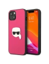 Case Karl Lagerfeld KLHCP13SPKMP Apple iPhone 13 mini rosa/pink Hardcase Leder Ikonik Karl's Kopf Metall