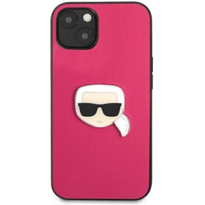 Kup Case Karl Lagerfeld KLHCP13SPKMP Apple iPhone 13 mini rosa/pink Hardcase Leder Ikonik Karl's Kopf Metall - KLD734PNK - {ean13} - Sklep Home Screen