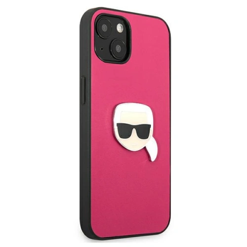 Kup Case Karl Lagerfeld KLHCP13SPKMP Apple iPhone 13 mini rosa/pink Hardcase Leder Ikonik Karl's Kopf Metall - KLD734PNK - {ean13} - Sklep Home Screen