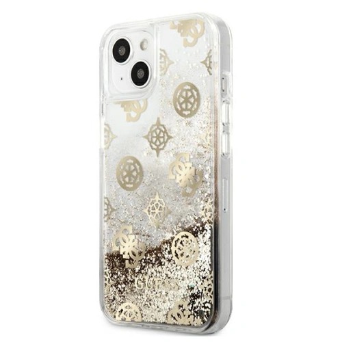 Kup Case Guess GUHCP13SLGPEGO Apple iPhone 13 mini gold/hartschale Peony Liquid Glitter - GUE1381GLD - {ean13} - Sklep Home Screen
