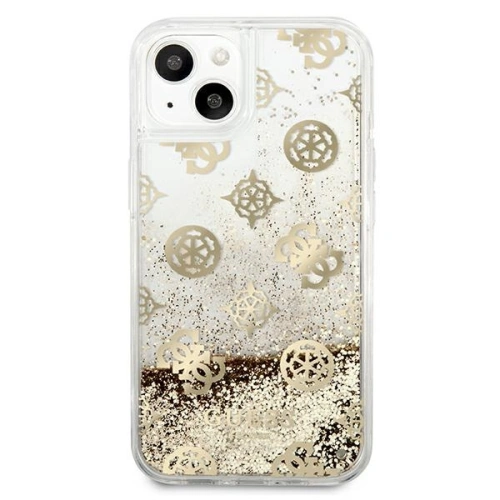 Kup Case Guess GUHCP13SLGPEGO Apple iPhone 13 mini gold/hartschale Peony Liquid Glitter - GUE1381GLD - {ean13} - Sklep Home Screen