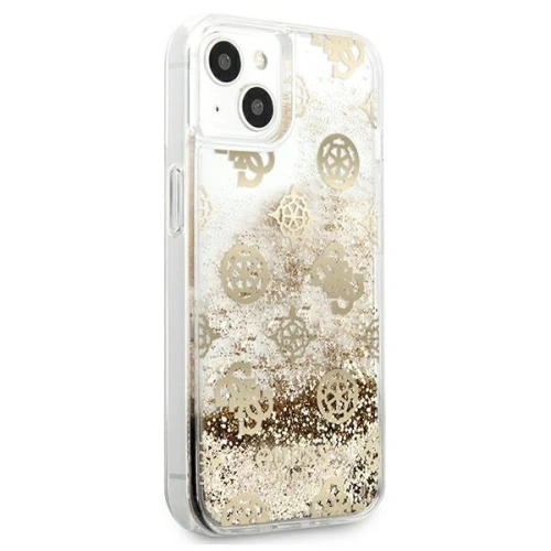 Kup Case Guess GUHCP13SLGPEGO Apple iPhone 13 mini gold/hartschale Peony Liquid Glitter - GUE1381GLD - {ean13} - Sklep Home Screen
