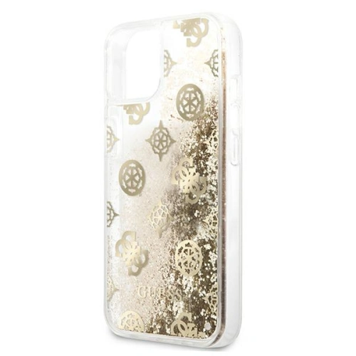 Kup Case Guess GUHCP13SLGPEGO Apple iPhone 13 mini gold/hartschale Peony Liquid Glitter - GUE1381GLD - {ean13} - Sklep Home Screen