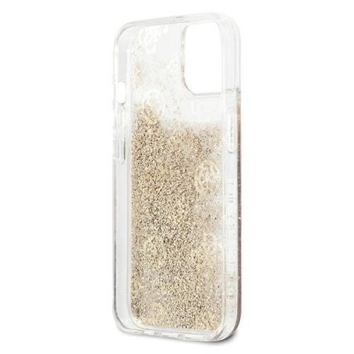 Kup Case Guess GUHCP13SLGPEGO Apple iPhone 13 mini gold/hartschale Peony Liquid Glitter - GUE1381GLD - {ean13} - Sklep Home Screen
