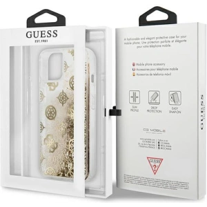 Kup Case Guess GUHCP13SLGPEGO Apple iPhone 13 mini gold/hartschale Peony Liquid Glitter - GUE1381GLD - {ean13} - Sklep Home Screen
