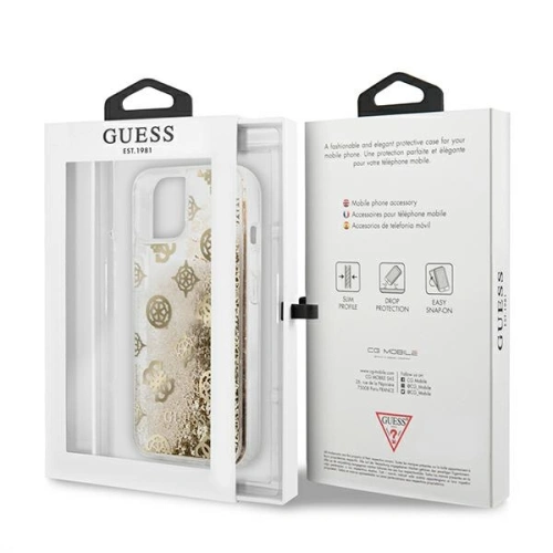 Kup Case Guess GUHCP13SLGPEGO Apple iPhone 13 mini gold/hartschale Peony Liquid Glitter - GUE1381GLD - {ean13} - Sklep Home Screen