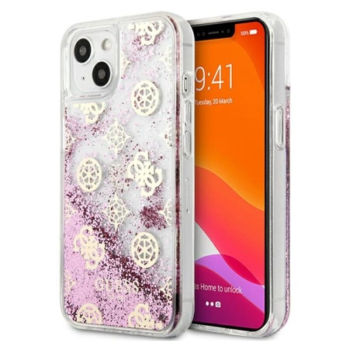Kup Etui Guess GUHCP13SLGPEPI Apple iPhone 13 mini růžový/pink hardcase Peony Liquid Glitter - GUE1382PNK - {ean13} - Sklep Home Screen