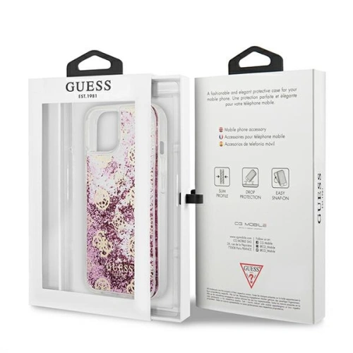 Kup Case Guess GUHCP13SLGPEPI Apple iPhone 13 mini rosa/pink Hardcase Peony Liquid Glitter - GUE1382PNK - {ean13} - Sklep Home Screen