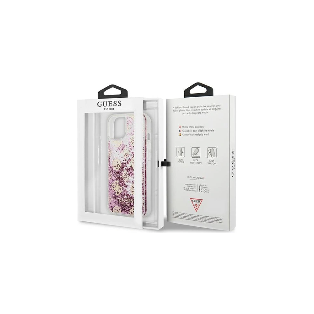 Etui Guess GUHCP13SLGPEPI Apple iPhone 13 mini różowy/pink hardcase Peony Liquid Glitter