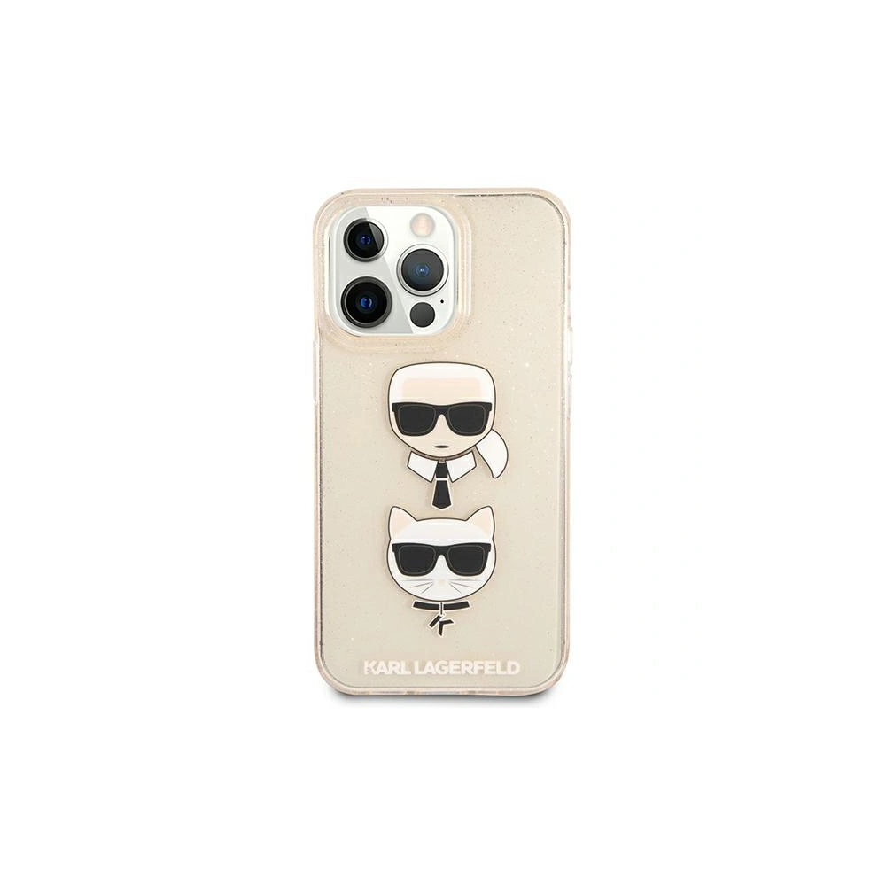 Etui Karl Lagerfeld KLHCP13XKCTUGLGO Apple iPhone 13 Pro Max złoty/gold hardcase Glitter Karl`s & Choupette