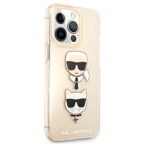 Buy Karl Lagerfeld KLHCP13XKCTUGLGO Apple iPhone 13 Pro Max gold hardcase Glitter Karl`s & Choupette - KLD737GLD - {ean13} - Home Screen Store Europe