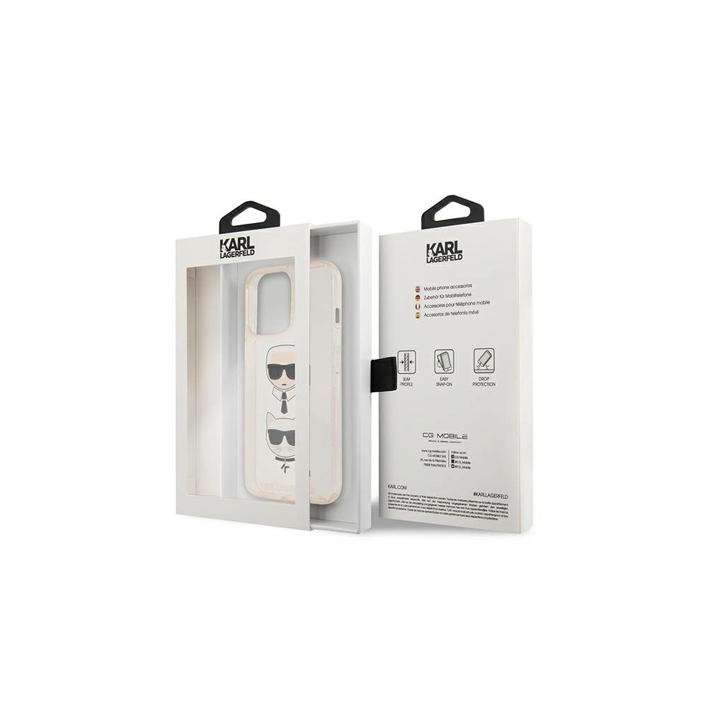 Etui Karl Lagerfeld KLHCP13XKCTUGLGO Apple iPhone 13 Pro Max złoty/gold hardcase Glitter Karl`s & Choupette