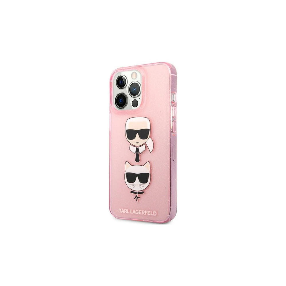 Etui Karl Lagerfeld KLHCP13XKCTUGLP Apple iPhone 13 Pro Max różowy/pink hardcase Glitter Karl`s & Choupette
