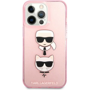 Case Karl Lagerfeld KLHCP13XKCTUGLP Apple iPhone 13 Pro Max rosa/pink Hartschale Glitter Karl`s & Choupette