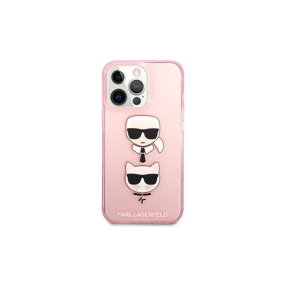 Etui Karl Lagerfeld KLHCP13XKCTUGLP Apple iPhone 13 Pro Max różowy/pink hardcase Glitter Karl`s & Choupette