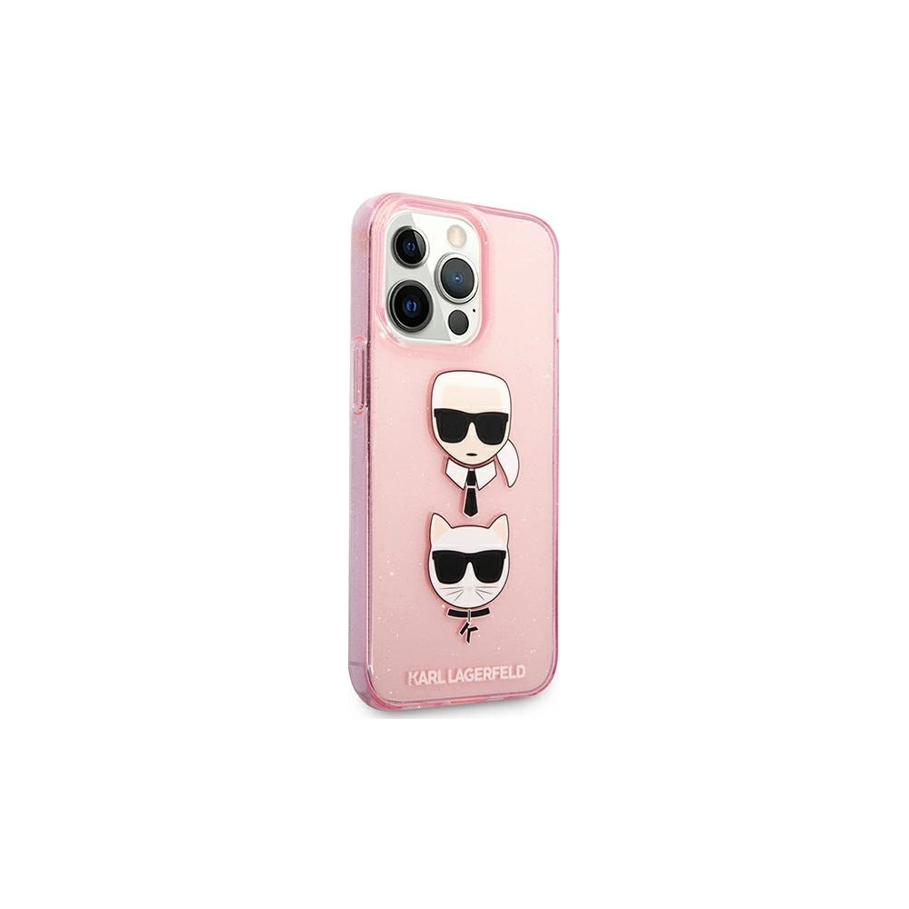 Etui Karl Lagerfeld KLHCP13XKCTUGLP Apple iPhone 13 Pro Max różowy/pink hardcase Glitter Karl`s & Choupette