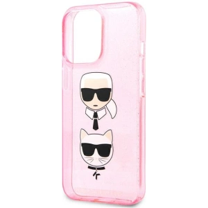Etui Karl Lagerfeld KLHCP13XKCTUGLP Apple iPhone 13 Pro Max růžový/pink hardcase Glitter Karl`s & Choupette